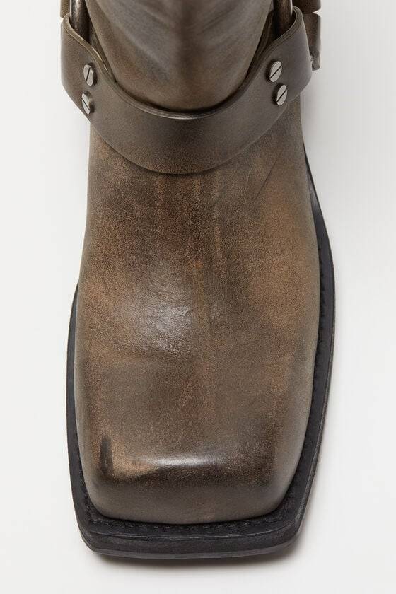 Acne Studios Lederstiefel mit Schnalle Fabrikpreis