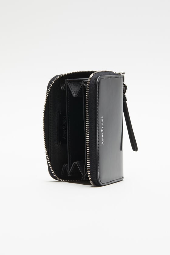 Acne Studios Leder-Portemonnaie mit Reißverschluss Rabatt