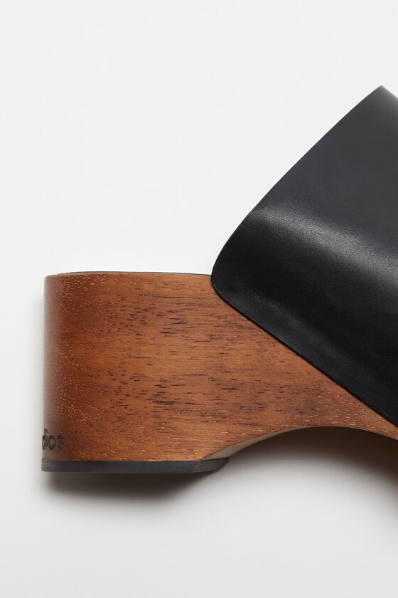 Acne Studios Leder-Holz-Clogs Vatertagsangebot