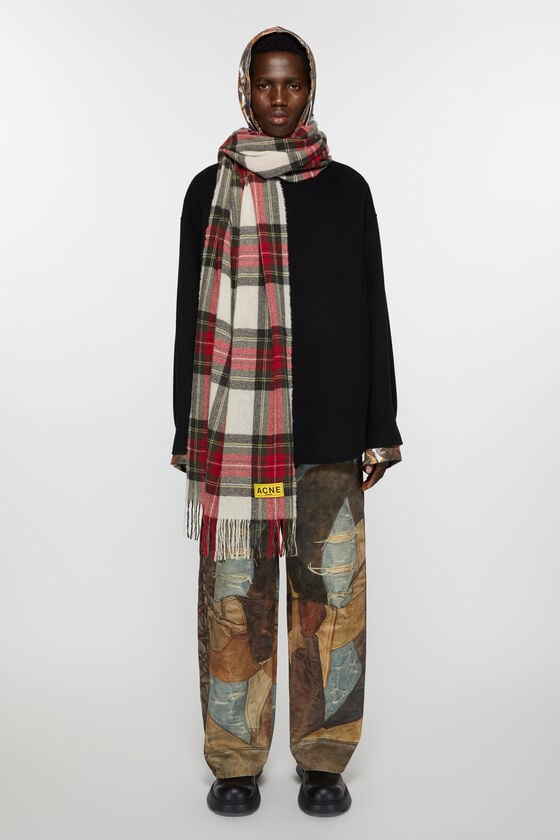 Acne Studios Karierter Fransen-Schal Zeitlich begrenztes Angebot
