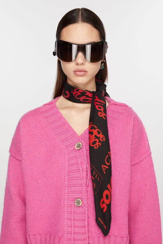 Acne Studios Seidenschal mit Logo-Prints Räumungsverkauf
