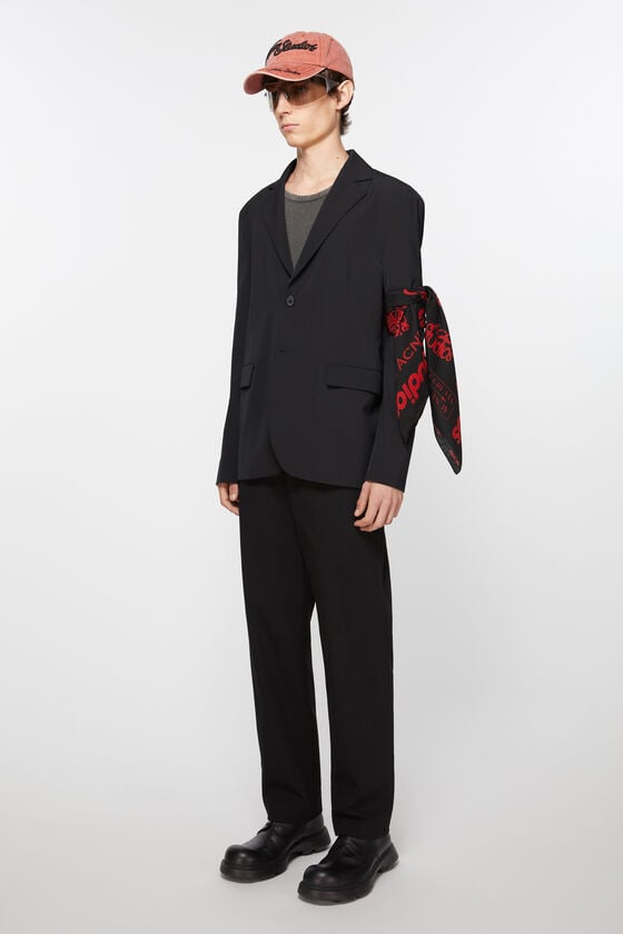 Acne Studios Seidenschal mit Logo-Prints Räumungsverkauf