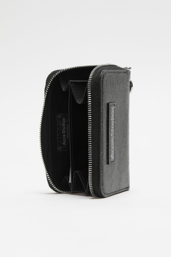 Acne Studios Leder-Portemonnaie mit Reißverschluss Letzte 3 Tage