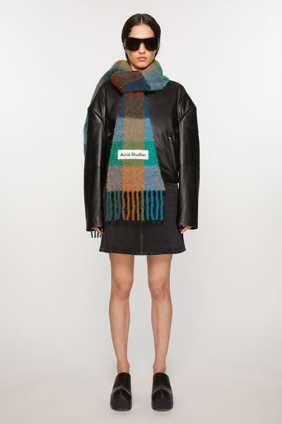Acne Studios Karierter Schal aus Mohair Günstig kaufen