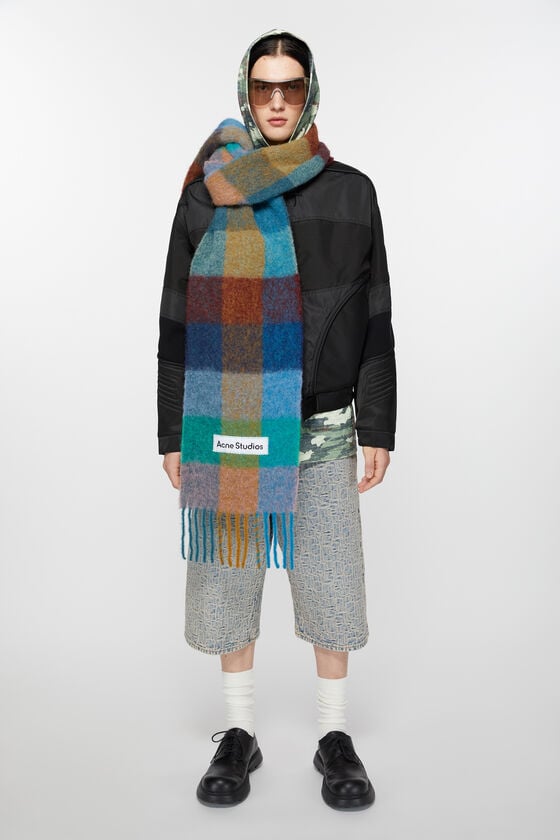 Acne Studios Karierter Schal aus Mohair Günstig kaufen