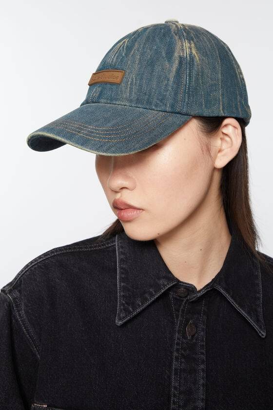 Acne Studios Kappe mit Denim-Logo Versandkostenfrei