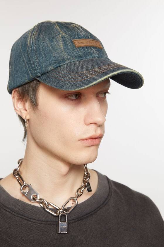 Acne Studios Kappe mit Denim-Logo Versandkostenfrei