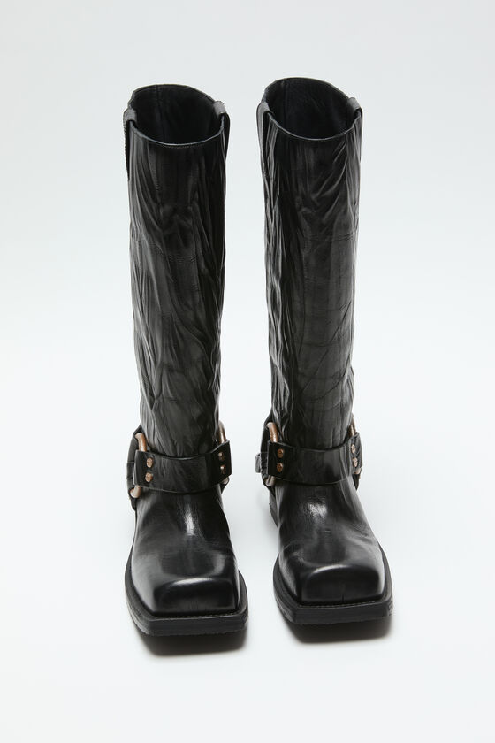Acne Studios Lederstiefel mit Schnalle Preisnachlass