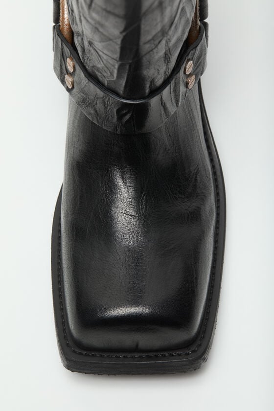 Acne Studios Lederstiefel mit Schnalle Preisnachlass