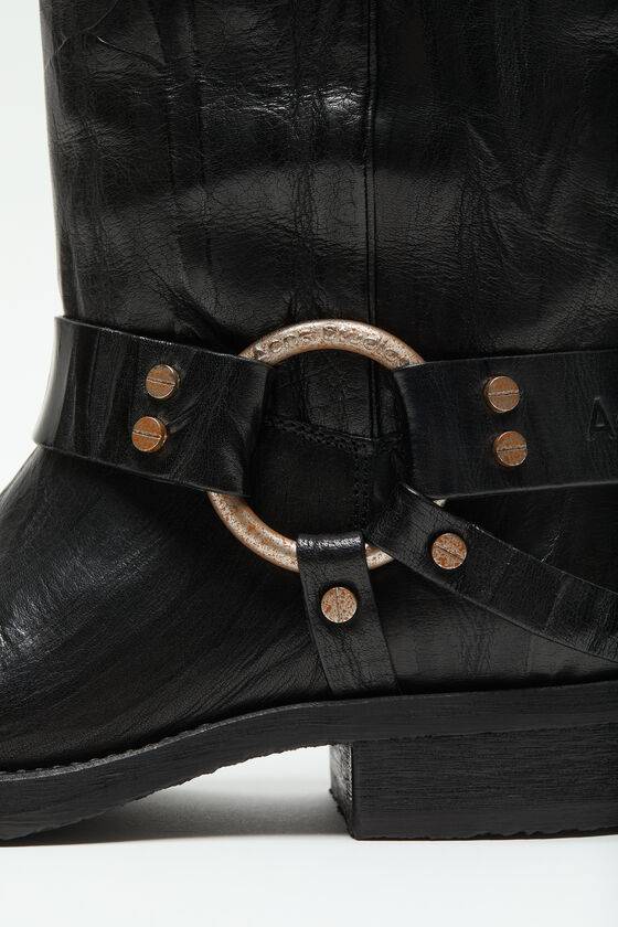 Acne Studios Lederstiefel mit Schnalle Preisnachlass