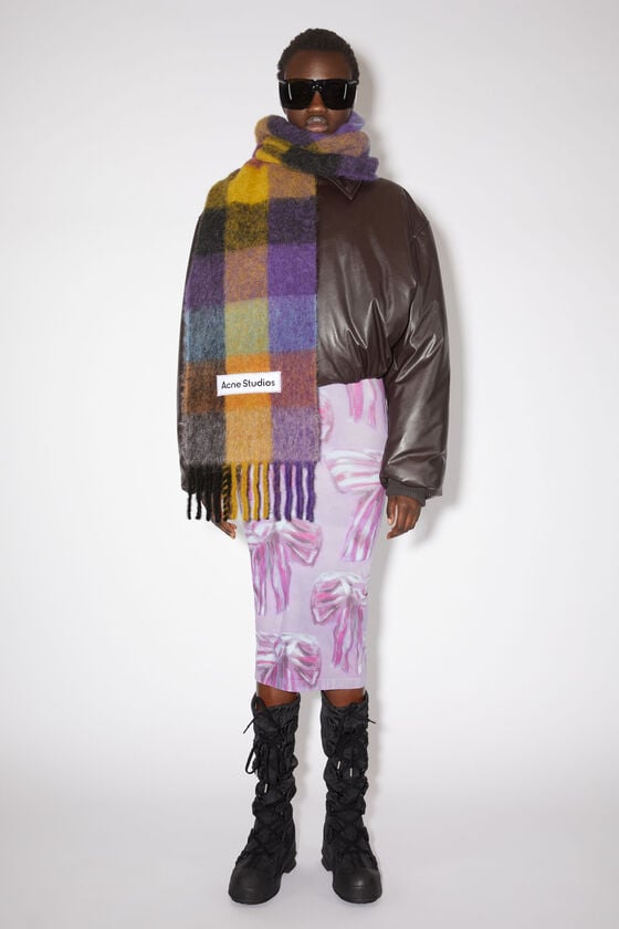 Acne Studios Karierter Schal aus Mohair Saisonschlussverkauf