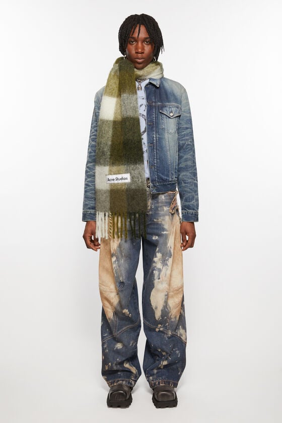 Acne Studios Karierter Schal aus Mohair Jubiläumsangebot