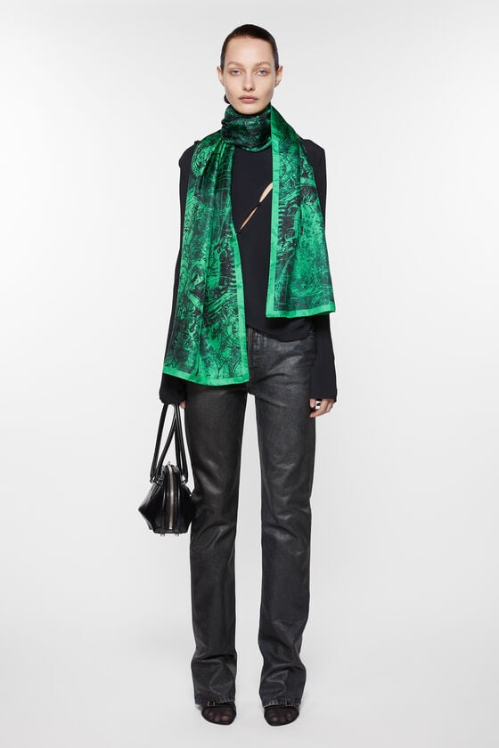 Acne Studios Printed silk scarf Laufsteg-Show Neuheiten