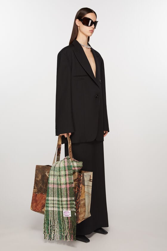 Acne Studios Fransen-Schal mit Karomuster Tägliche Deals