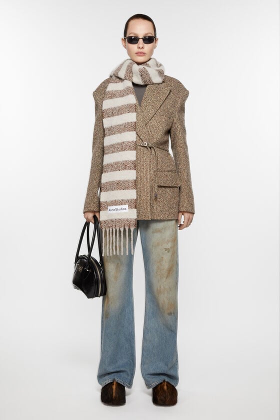 Acne Studios Gestreifter Alpaka-Schal - Schmal Sonderangebot der Fabrik