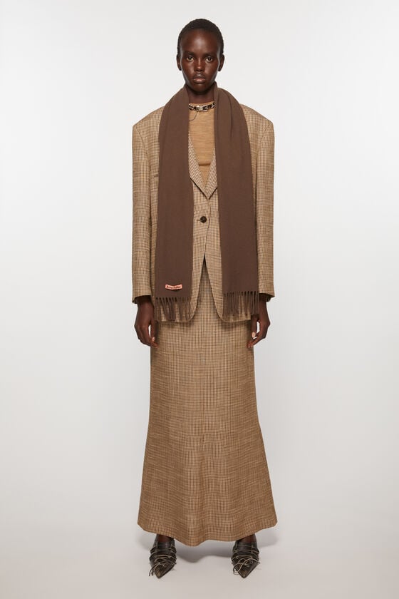 Acne Studios Schmaler Fransen-Schal aus Wolle Discount Store für neue Produkte