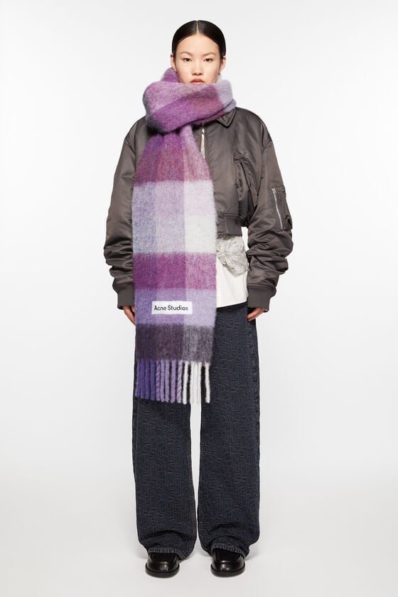 Acne Studios Karierter Schal aus Mohair Clearance-Verkauf