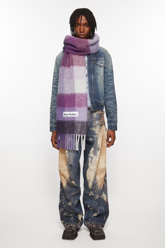 Acne Studios Karierter Schal aus Mohair Clearance-Verkauf
