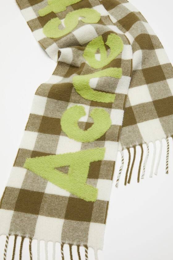 Acne Studios Karo-Schal mit Logo - Schmal Black Friday Preise
