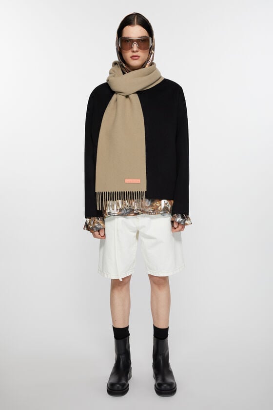 Acne Studios Schmaler Fransen-Schal aus Wolle zollfrei