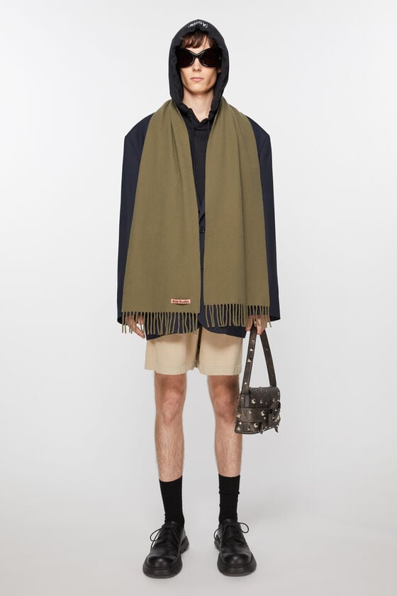 Acne Studios Schmaler Fransen-Schal aus Wolle 2025
