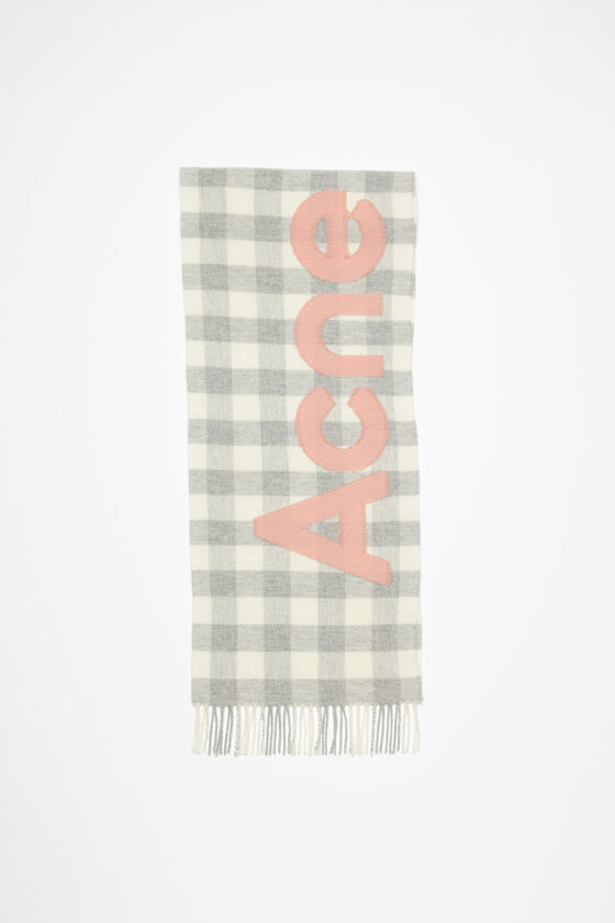 Acne Studios Karierter Schal mit Logo Schlussverkauf