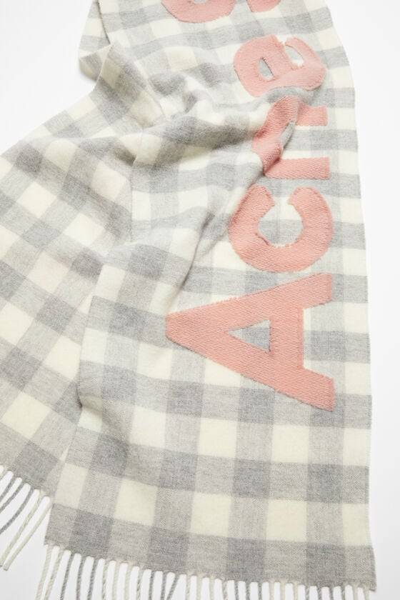 Acne Studios Karierter Schal mit Logo Schlussverkauf