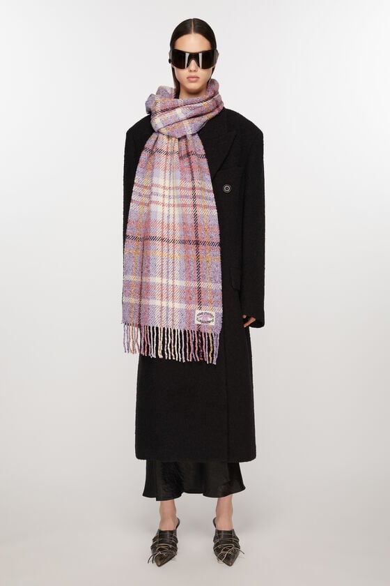 Acne Studios Fransen-Schal mit Karomuster Flash Sale
