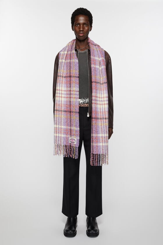 Acne Studios Fransen-Schal mit Karomuster Flash Sale
