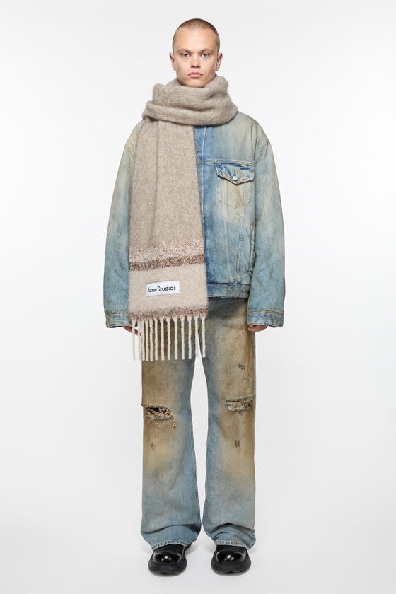 Acne Studios Fransen-Schal mit Logo Online Shopping