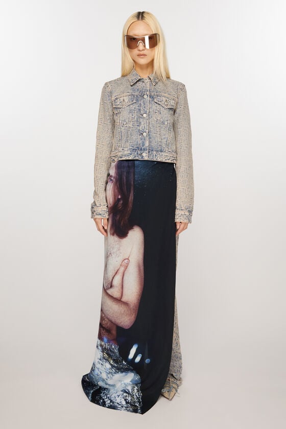 Acne Studios Bedruckter Seidenschal Begrenzte Freigabe