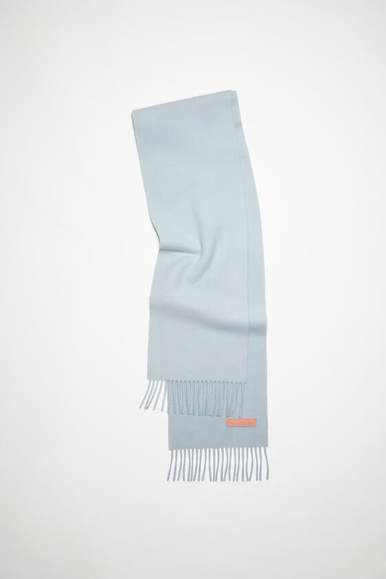 Acne Studios Wollschal mit Label in Rosa – Schmal Sonderangebot der Fabrik