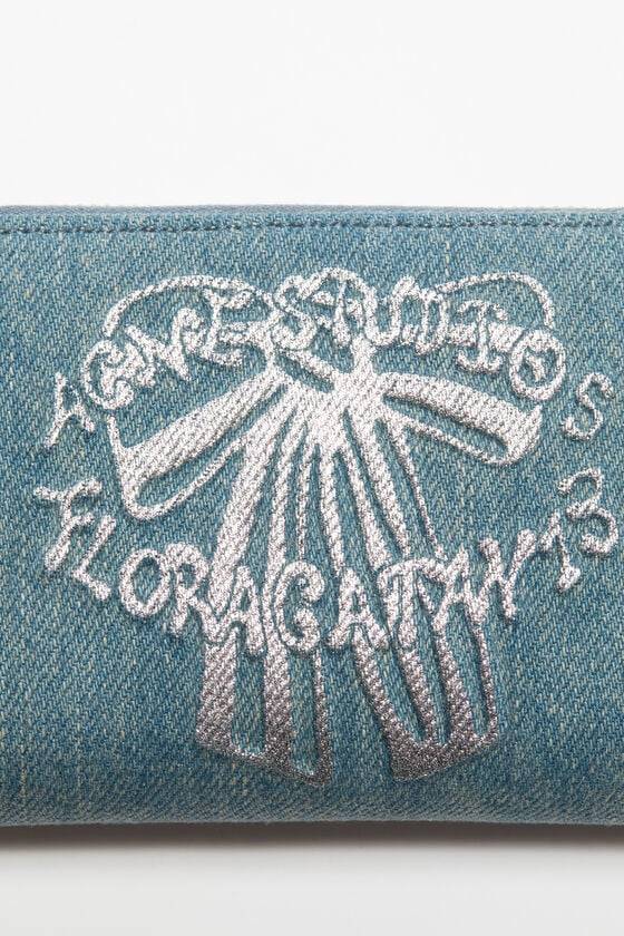 Acne Studios Portemonnaie aus Denim mit Reißverschluss Riesige Rabatte