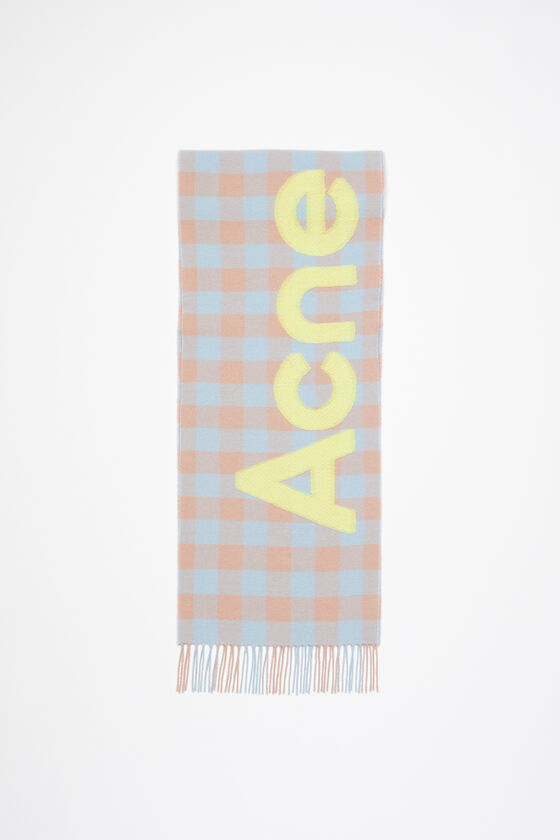 Acne Studios Karierter Schal mit Logo 50% Rabatt mit kostenlosem Versand