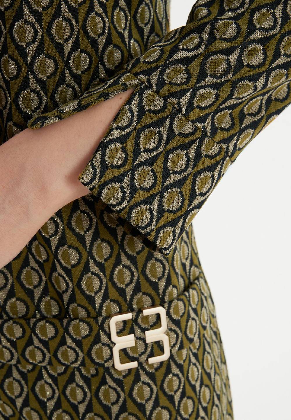 Ana Alcazar Grün-Goldenes Tunikakleid Penalisa Günstiger Verkauf