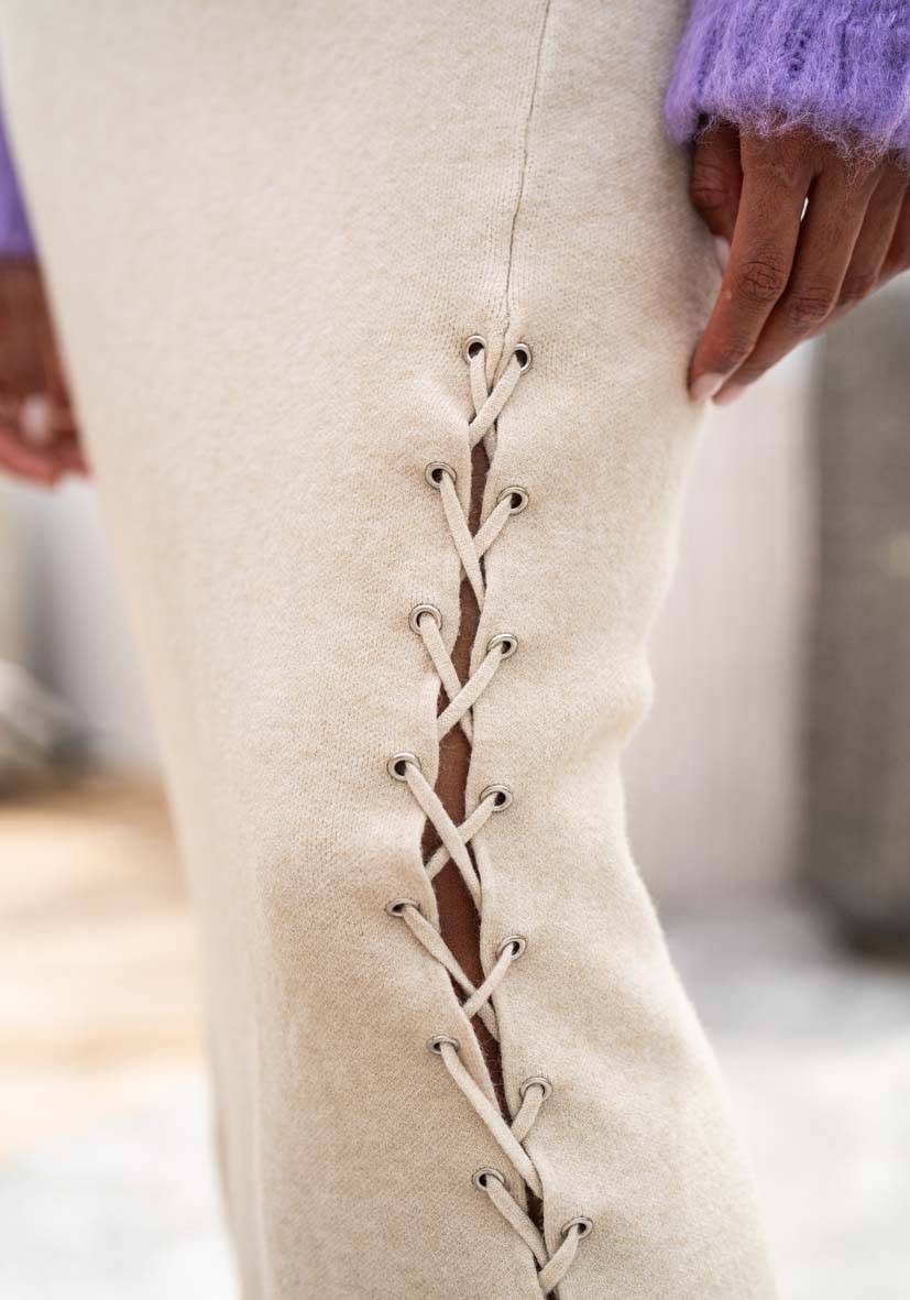Miss Goodlife Skirt Knitted – cream Jubiläumsangebot