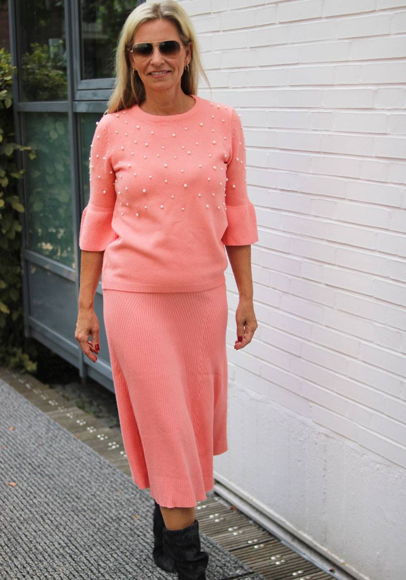 Miss Goodlife Skirt Knitted long – peach Blitzangebot