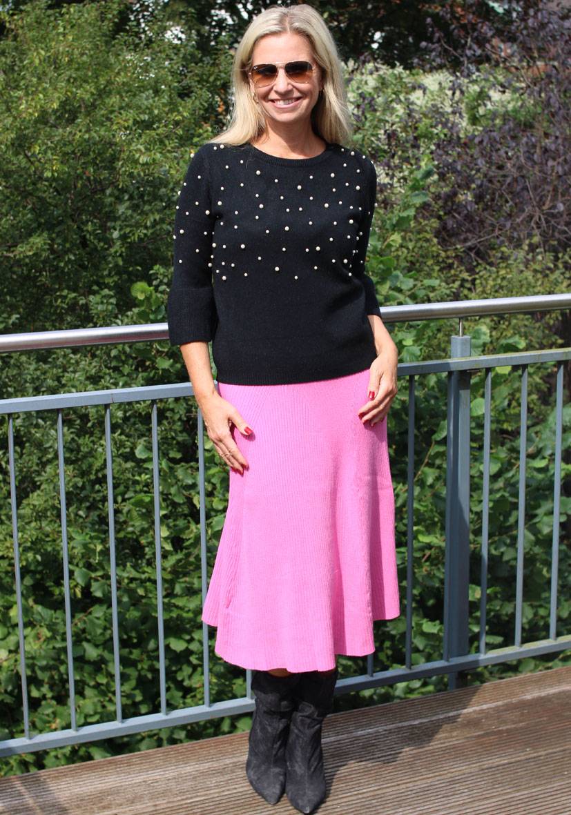 Miss Goodlife Skirt Knitted long – pink Große Rabatte