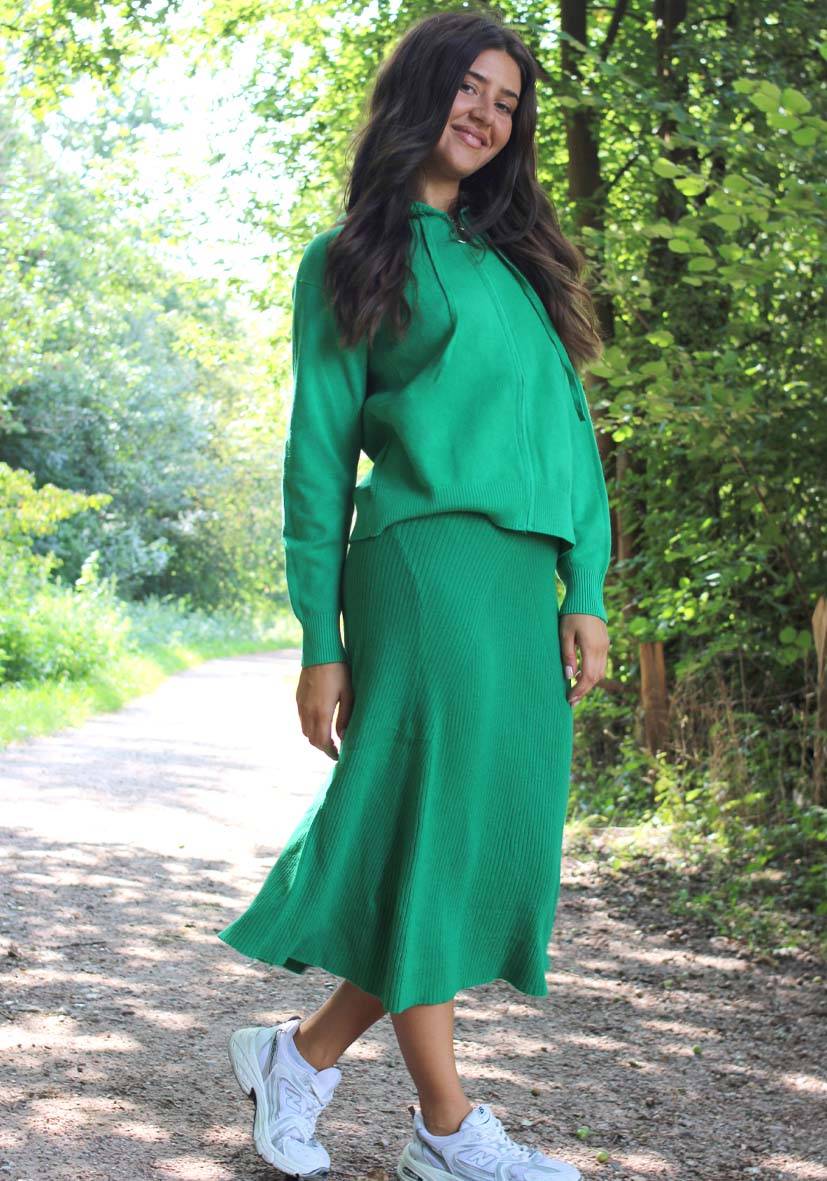 Miss Goodlife Skirt Knitted long – green Neuheiten