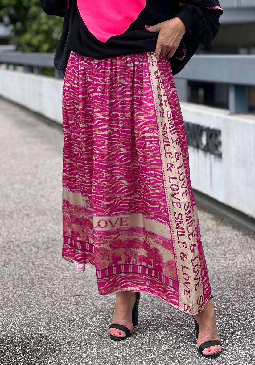 Miss Goodlife Maxirock Pink Zebra Kostenlose Rückgabe