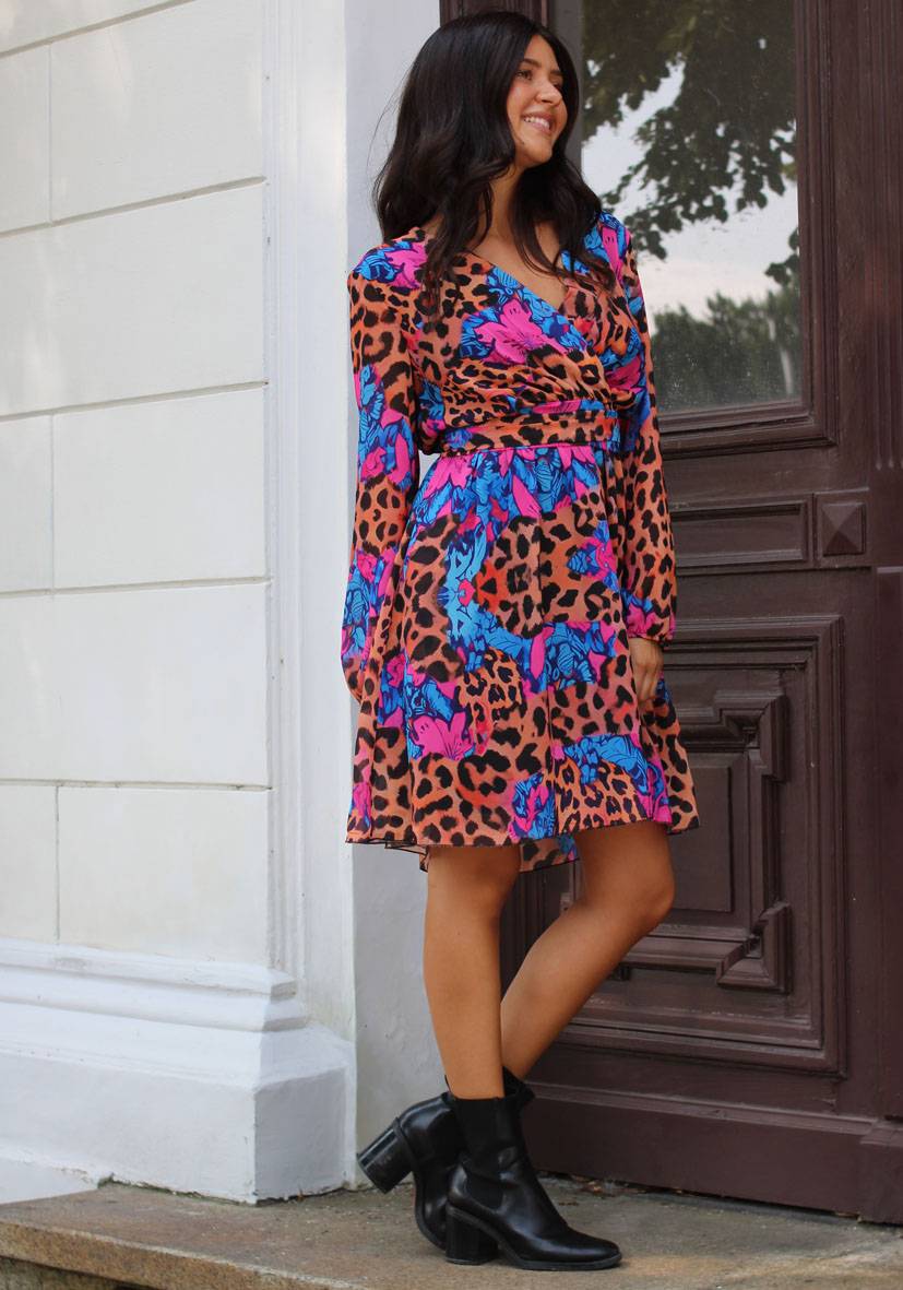 Miss Goodlife Dress Colorful Leo Short Auslauf