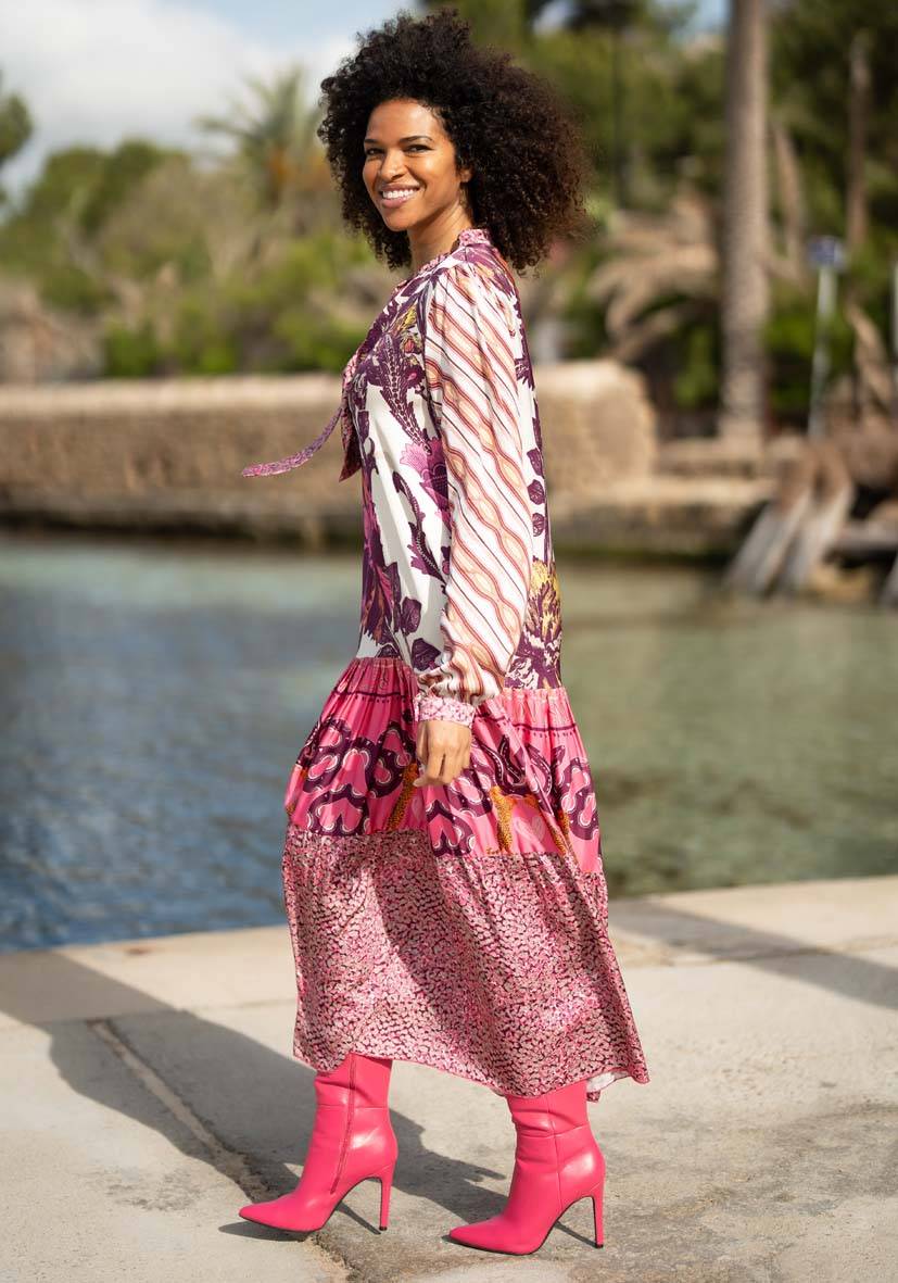 Miss Goodlife Dress Pink Snakes Sonderangebot
