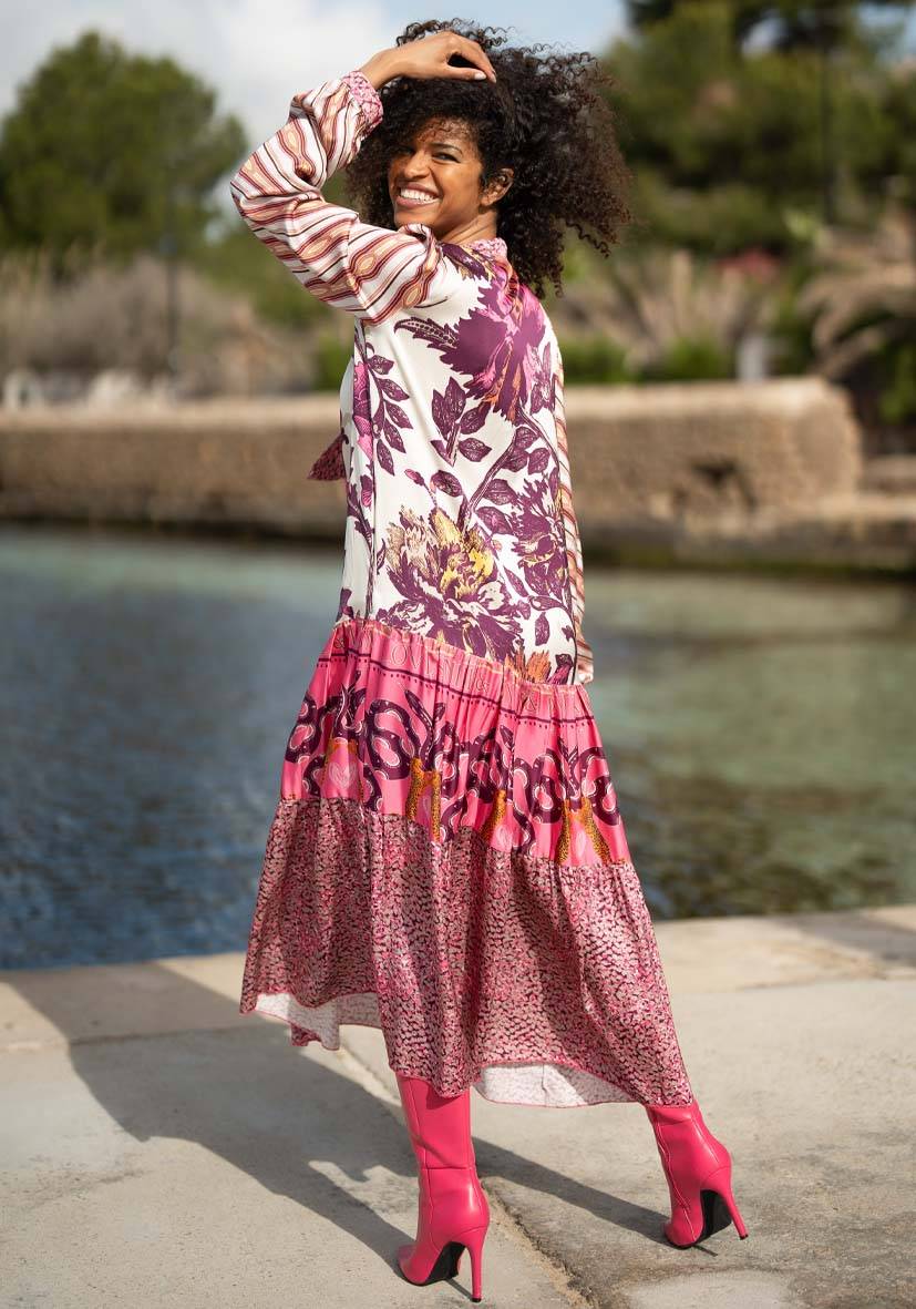 Miss Goodlife Dress Pink Snakes Sonderangebot