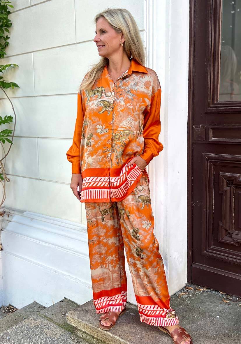 Miss Goodlife Blouse Tiger in the jungle – orange Tägliche Deals
