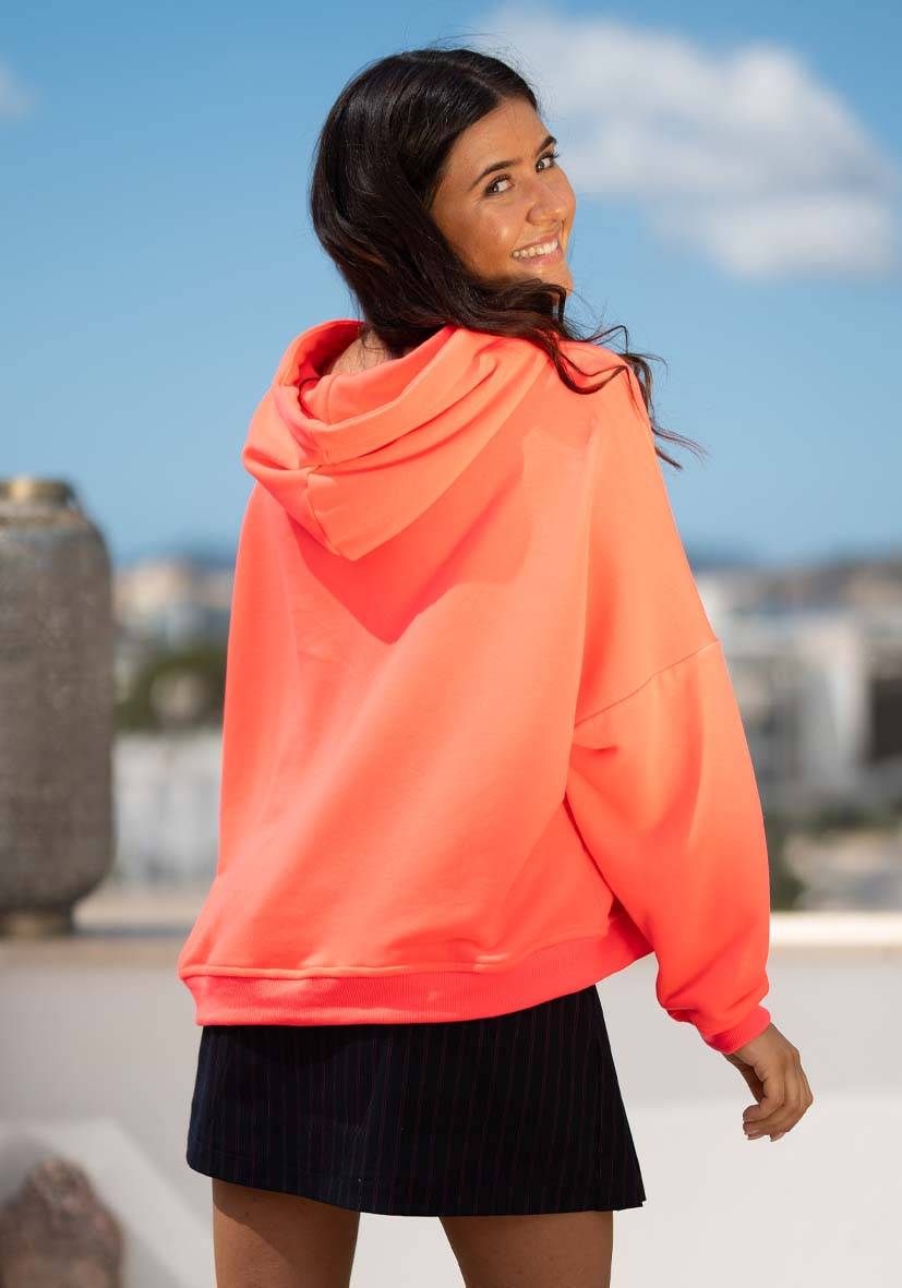 Miss Goodlife Hoodie Choose Happy Strass – neonpink Rabatte dieses Monats