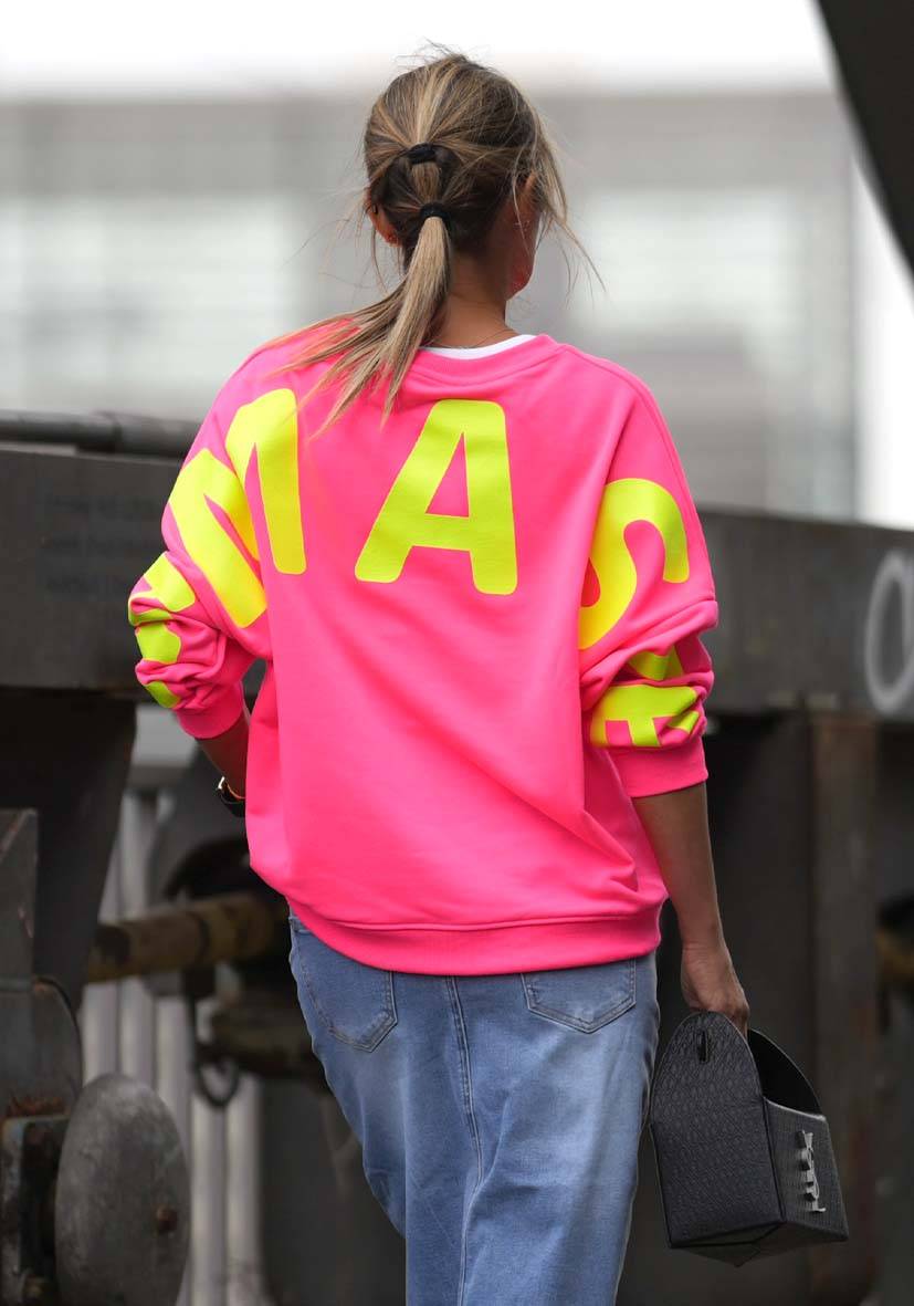 Miss Goodlife Roundneck Double Namasté Strass – neonpink Online