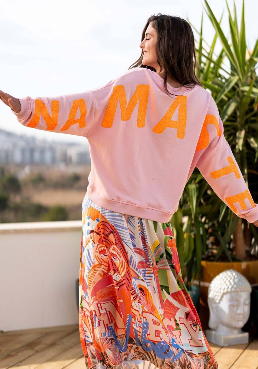 Miss Goodlife Roundneck Double Namasté Glitter – rose Auslauf