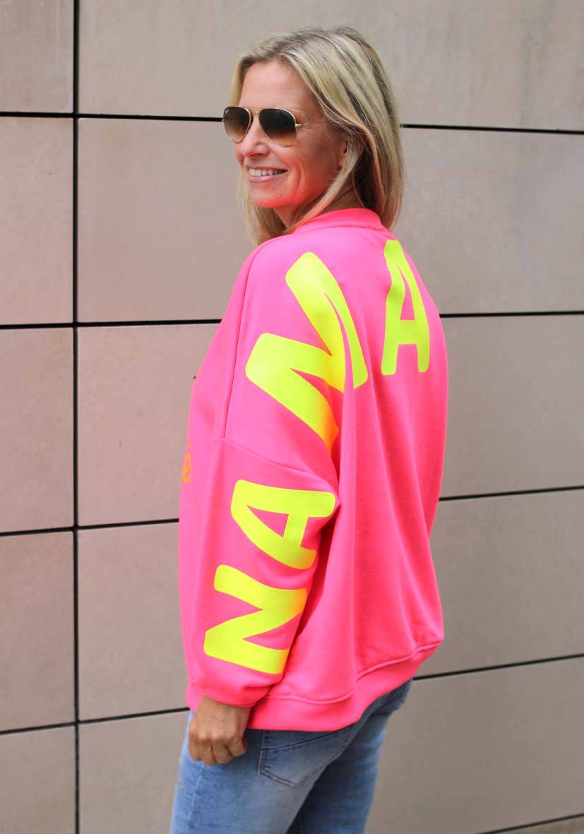 Miss Goodlife Roundneck Double Namasté Glitter – neonpink Verkauf