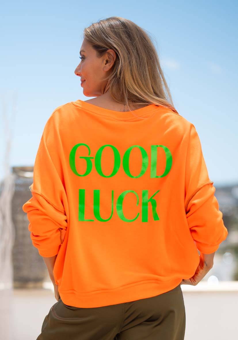 Miss Goodlife Roundneck Good Karma Good Luck – neonorange Limitierter Zeitrabatt