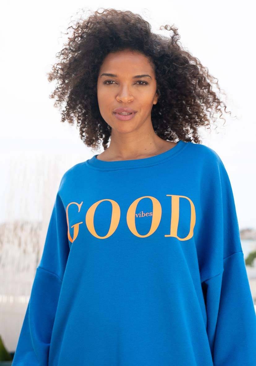Miss Goodlife Roundneck Good Vibes – blue Fabrikpreis
